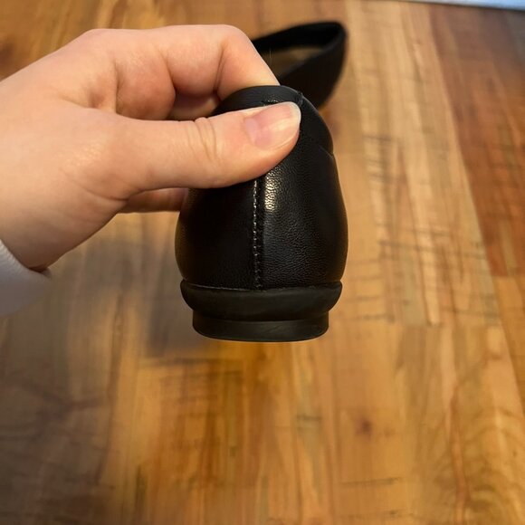 Clarks Candra Gleam Twist Leather Black Comfortable Ballet Flats - Picture 11 of 14